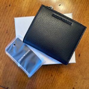 NEW Emporio Armani dark navy blue wallet/card holder. Unisex.